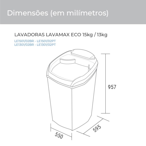 Tanquinho Lavamax Eco 13 Kg Preta Suggar - Imagem principal - 3d21352e-b1d1-4c4f-aea4-6396758d9e1c