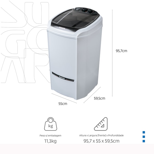 Tanquinho Lavamax Eco 20 Kg Branca Suggar - Imagem principal - c0e2fd46-e7b6-4ead-869e-0a88d6bcdcd5