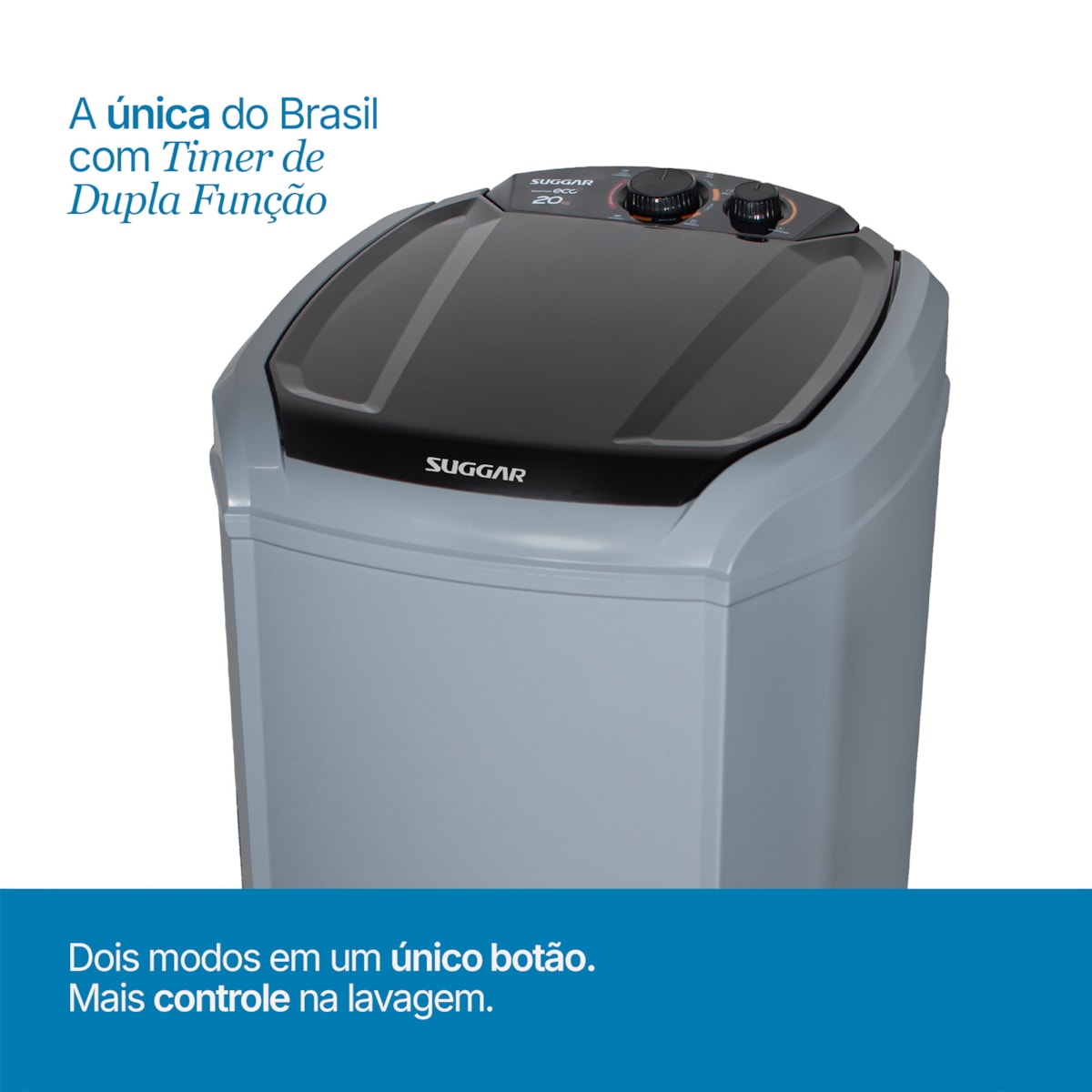Tanquinho Lavamax Eco 20 Kg Prata Suggar - Imagem principal - bf0d6fd6-0ef3-4d33-ad14-368d98066856