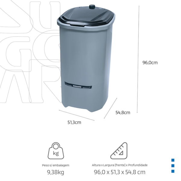 Tanquinho Neo Eco 10KG Prata Suggar - Imagem principal - b0533c93-97ce-4722-bab0-308449336c4b