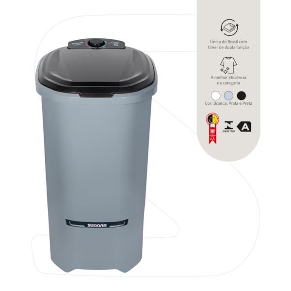 Tanquinho Neo Eco 10KG Prata Suggar - Imagem principal - 8116289a-2d29-43b8-b238-cc90a7f96edd