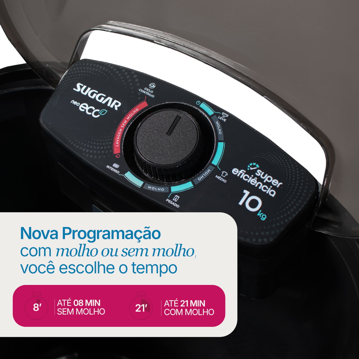 Tanquinho Neo Eco 10KG Preta Suggar - Imagem principal - 8cd676fa-e03c-45c9-ad45-1bbaa112e156