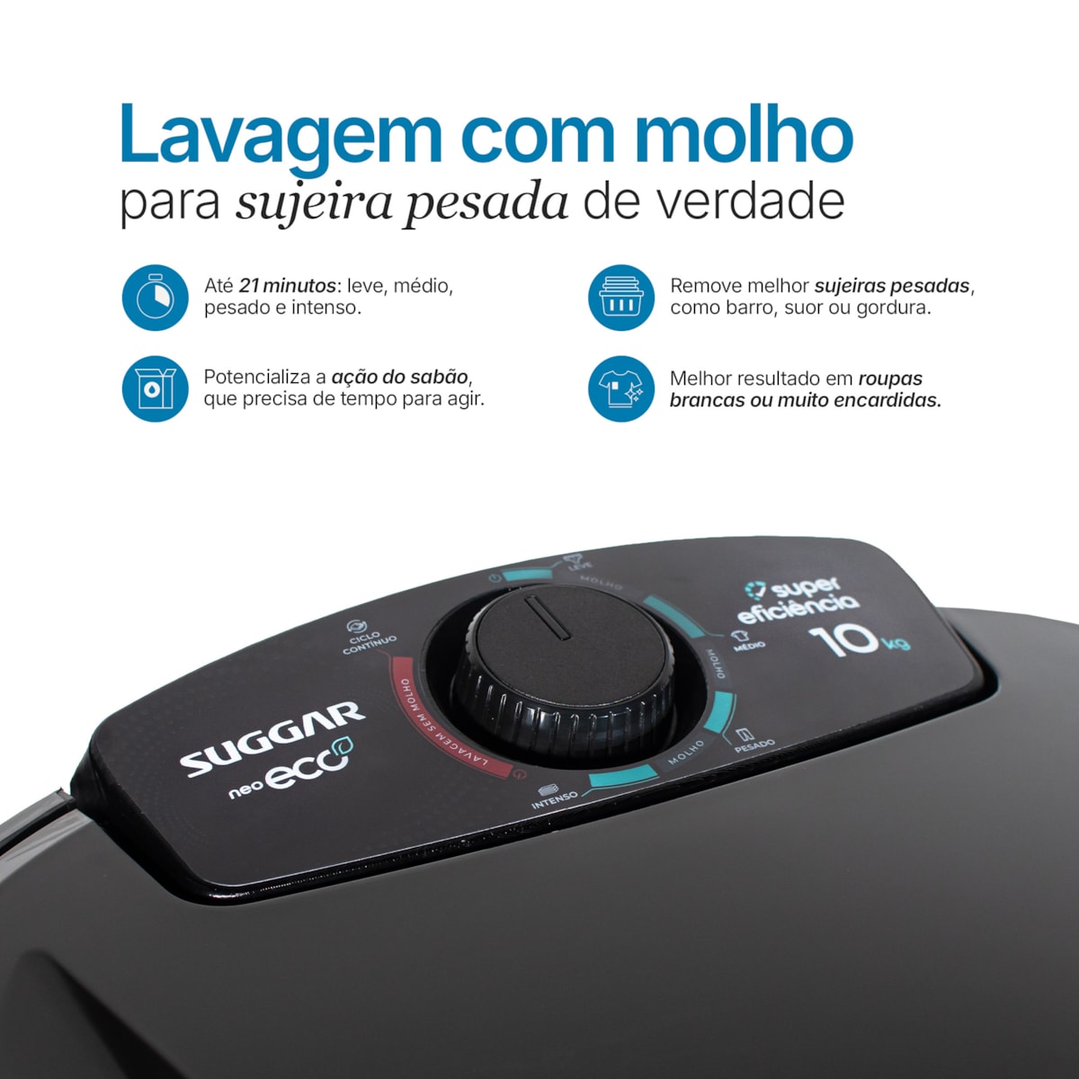 Tanquinho Neo Eco 10KG Preta Suggar - Imagem principal - 0d92f942-099b-4aed-9861-4f0b4df08cb3