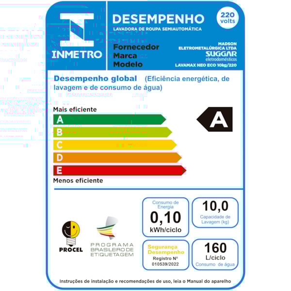 Tanquinho Neo Eco 10KG Preta Suggar - Imagem principal - d137c995-054b-4b80-a647-5e954fee0ff1