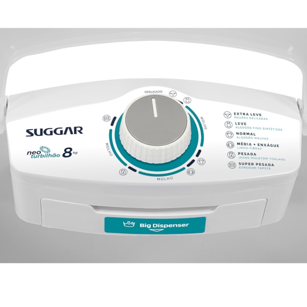 Tanquinho Neo Turbilhão 8KG Branco Suggar - Imagem principal - bc4c66f2-ff9c-43f9-8b22-9e511982a922