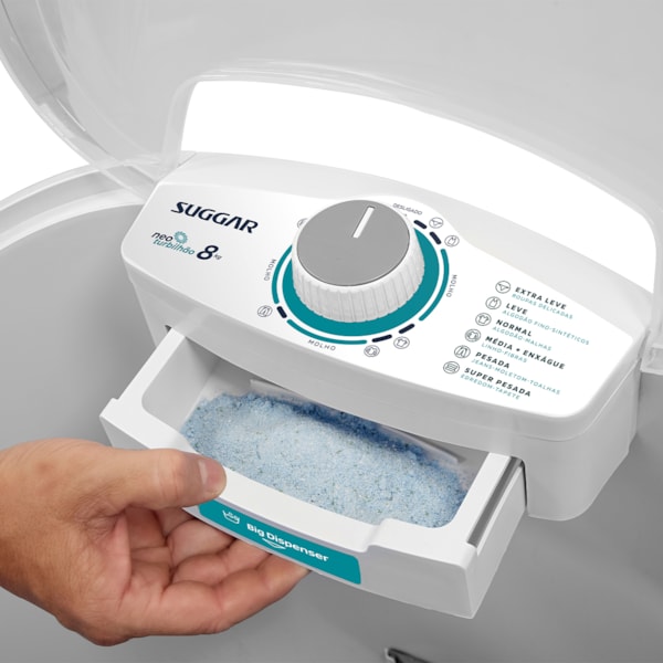 Tanquinho Neo Turbilhão 8KG Branco Suggar - Imagem principal - e228ab61-3fb8-4583-a45b-6481637358bb