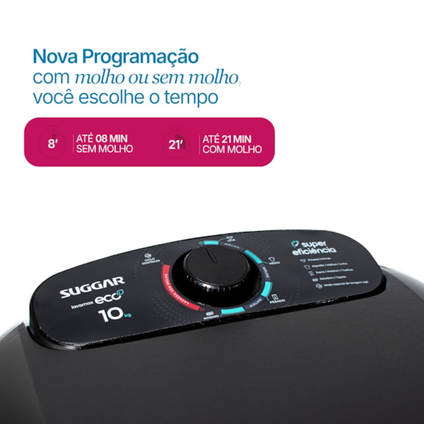 Tanquinho Suggar Lavamax Eco 10kg Branco - Imagem principal - 8d15ae6e-0f13-4dca-a269-ad2f43f6ccc6