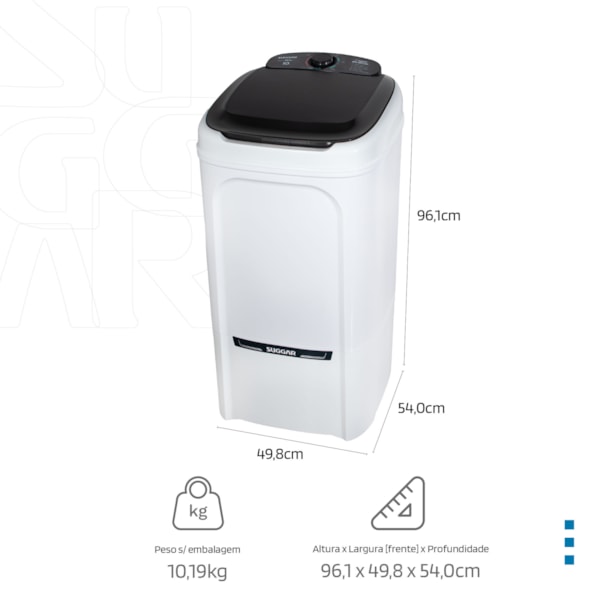 Tanquinho Suggar Lavamax Eco 10kg Branco - Imagem principal - 3e994b4f-9562-4101-9e6d-ae9171b9cb32