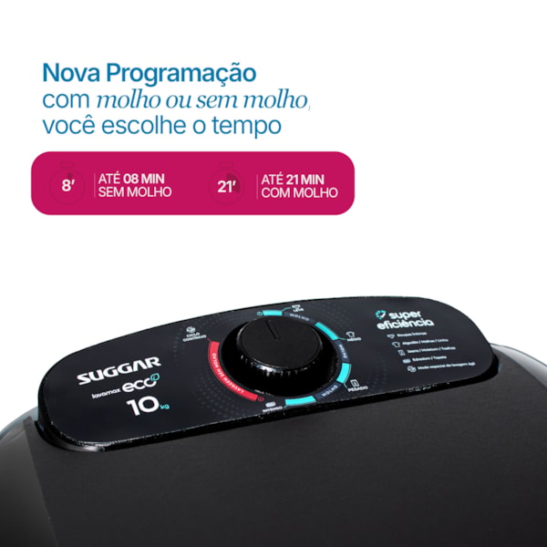  Tanquinho Suggar Lavamax Eco 10kg Prata - Imagem principal - f77530b5-d096-4dbc-b0c1-dae03a35f4ae
