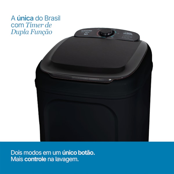 Tanquinho Suggar Lavamax Eco 10kg Preto  - Imagem principal - c2b93cea-8512-4128-ab32-1d9277ee74d2